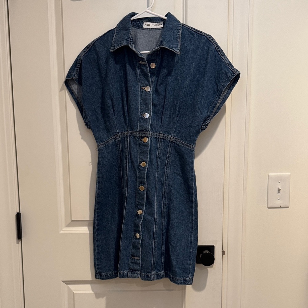 Zara Dark Blue Denim Mini Dress